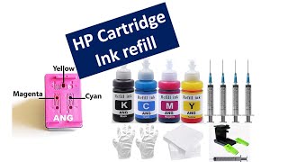 How to Refill HP 680 Colored Ink Cartridge  Deskjet  Step By Step  HP Ink Refill [upl. by Pollard716]