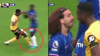 Cucurella vs Mosquera Big Fight 😳😡  Mosquera Horrible Tackle on Caicedo  Caicedo Injury Wolves [upl. by Nylhsa]