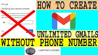 Unlimited Gmail Account Without Phone Verification  Unlimited Gmail Account Kaise Banaye On Laptop [upl. by Laroy]