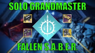 Solo Fallen SABER Grandmaster Nightfall  Arc Hunter Platinum 1222 Destiny 2 [upl. by Ydoow361]