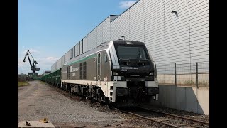 Starkenberger Stadler Eurodual 159 2120 mit Sandzug im Aschaffenburger Hafen [upl. by Devy262]