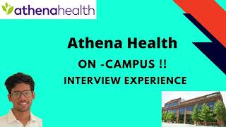 AthenaHealth Interview Experience  OnCampus  VIT  CSE  placement [upl. by Mcferren]