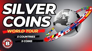 Showcasing Silver Coins  5 Different Countries [upl. by Rapsag906]