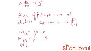 HeN2 and O3 are expanded adiabatically and their expansion curves between [upl. by Feenah753]