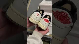 Travis Scott x Air Jordan 1 Low OG “Olive” Unboxing [upl. by Dino]