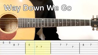 Kaleo  Way Down We Go Easy Guitar Tutorial Tabs [upl. by Aihsemat]