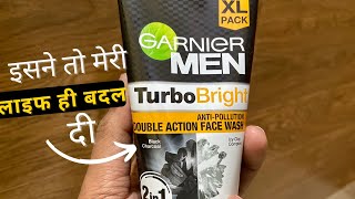 Garnier Men Turbo Bright Double Action Charcoal Facewash  Face wash for men [upl. by Mafala]