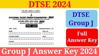 DTSE 2024Group J Answer KeyDtse examDtse paper answer keydtse viralvideo answerkey youtube [upl. by Arrec199]