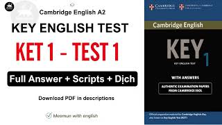 KET 1 TEST 1  A2 KET LISTENING  Có Chi Tiết Đáp Án và Dịch Nghĩa  Tiếng Anh Cơ Bản [upl. by Arada]