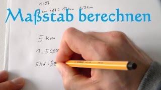 Maßstab berechnen und Maßstab umrechnen  Mathe Anleitung Maßstäbe rechnen Mathematik [upl. by Shipman]