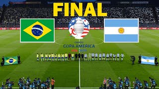 BRAZIL vs ARGENTINA  COPA AMERICA FINAL  Full Match All Goals 2024  eFootball PES Gameplay [upl. by Dragelin]