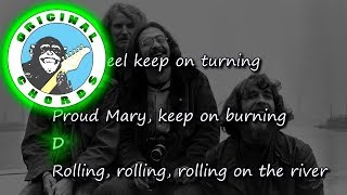 Creedence Clearwater Revival  Proud Mary  Chords amp Lyrics [upl. by Lydnek]