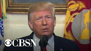 Trump says ISIS leader Abu Bakr alBaghdadi dead after quotdaringquot US raid in Syria [upl. by Ytram615]