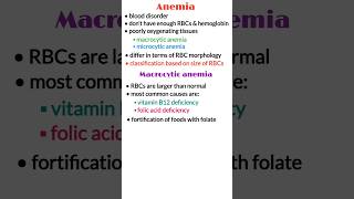 Types of anemia microcytic anemia macrocytic anemia medical shorts pathology made easy [upl. by Chladek]