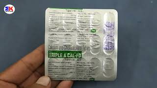 Triple A Cal FD Tablet  Calcium and Vitamin D3 Tablet  Triple A Cal FD Tablet Uses Benefits Dosage [upl. by Roel]