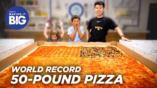 I Made A Giant 50Pound Pizza For Two Little Kids • Tasty [upl. by Aikemal]