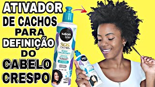 MUITA DEFINIÇÃO NO CABELO CRESPO COM ATIVADOR DE CACHOS ÁCIDO HIALURÔNICO Salon line [upl. by Elayne]