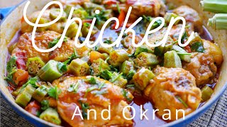 Chicken and OkraDelicious recipe for Fast dinner comfy food [upl. by Genesa247]