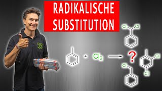 Radikalische Substitution von Toluol mit dem Halogen Chlor Organische Chemie Klausur [upl. by Tija]