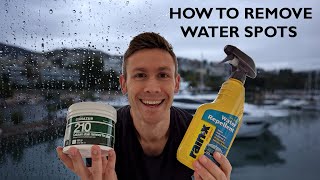 How To Remove Hard Water Spots From Glass Windows On A Super Yacht [upl. by Aridan953]