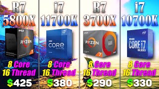 Ryzen 7 5800X vs Core i7 11700K vs Ryzen 7 3700X vs Core i7 10700K  PC Gaming Benchmark Tested [upl. by Iegres]