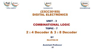 UNIT  32  4 Decoder amp 3  8 Decoder [upl. by Ecniv]