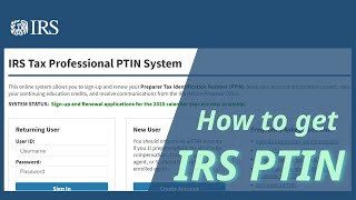 How to apply for a IRS PTIN [upl. by Bradshaw59]