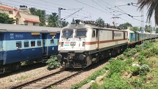 KONDAVEEDU EXPRESS Train Meets HUMSAFAR EXPRESS at Bangalore [upl. by Gnouc304]