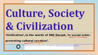 Culture Society amp Civilization in HINDI by GS and Law [upl. by Lednem]