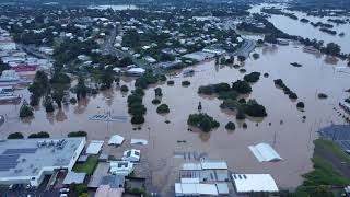 Gympie Floods 2022 Drone Footage [upl. by Esilenna922]