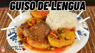 Estofado de Lengua  Receta Peruana [upl. by Ettore]