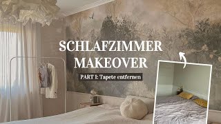 Schlafzimmer Makeover Part 1 Tapeten entfernen 🛠️ [upl. by Gail]