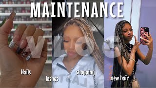 MAINTENANCE VLOG  Hair  Shopping  Lashes amp Nails  PACK WITH ME  Yonikkaa [upl. by Gilly193]