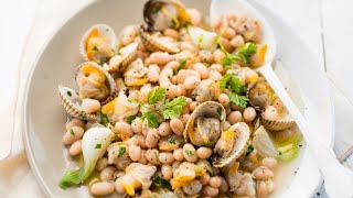 Recette  Salade de haricots blancs aux coques [upl. by Adnavoj638]