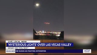 Viewer shares video of mysterious lights hovering in night sky over Las Vegas valley [upl. by Yliak]