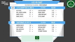 Littlehampton CampP CC 2nd XI v Eastergate CC 1st XI [upl. by Esidarap]