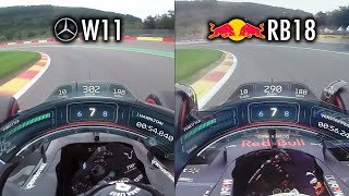 RB18 vs W11 in Spa  2 of the most dominant F1 cars ever [upl. by Fineman]