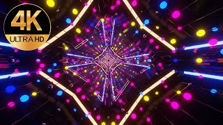 10 Hour 4k Fast moving Relaxing Meditation Metallic color Disco Neon light Abstract background video [upl. by Ahsaeyt]