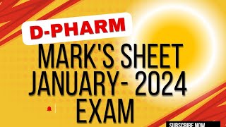 DPharm Marks sheet January 2024 Exams [upl. by Rania]