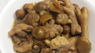 Cara memasak Ayam kastanye Braised chicken with chestnut classic Chinese recipe [upl. by Pain]