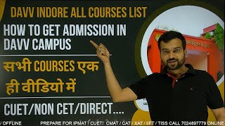 DAVV INDORE ALL COURSES LIST  ADMISSION IN UTD DAVV [upl. by Gnehs70]