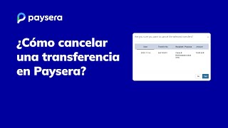 ¿Cómo cancelar una transferencia en Paysera [upl. by Shipley414]