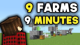 9 Minecraft Bedrock Farms in 9 Minutes [upl. by Xuerd]