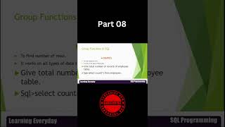 sql tutorial Aggregate functions in SQL programming PART 08 shorts sqltutorial sql dbms [upl. by Yelha474]