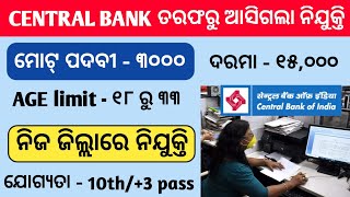 Central bank of India requirements 2024  Central bank job vacancy 2024  new job vacancy 2024 [upl. by Zoilla]