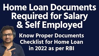 Home Loan Documents Required for Salaried and Self Employed  Home Loan Documents Required 2022 [upl. by Nytsirk]