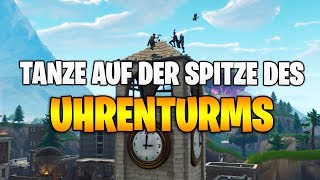 Fortnite Tanze auf Uhrenturm Rosa Baum Porzellanthron  Alle PHASEN Season 6 Woche 4 [upl. by Kroll479]