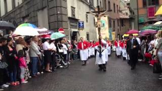 Processione in onore di Santa Rosa di Viterbo passaggio del corteo in Piazza del Plebiscito [upl. by Resaec204]