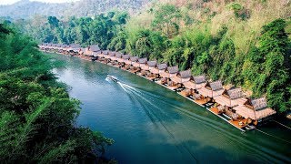 1 Thailand Top Floating Villas in Kanchanaburi Thailand  The FloatHouse River Kwai Resort [upl. by Mellette]