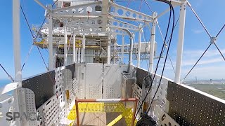 NASAs Artemis launch pad emergency basket  Take a POV ride [upl. by Eelyek]